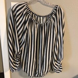 Emma Rose Striped Black and White Women's Top